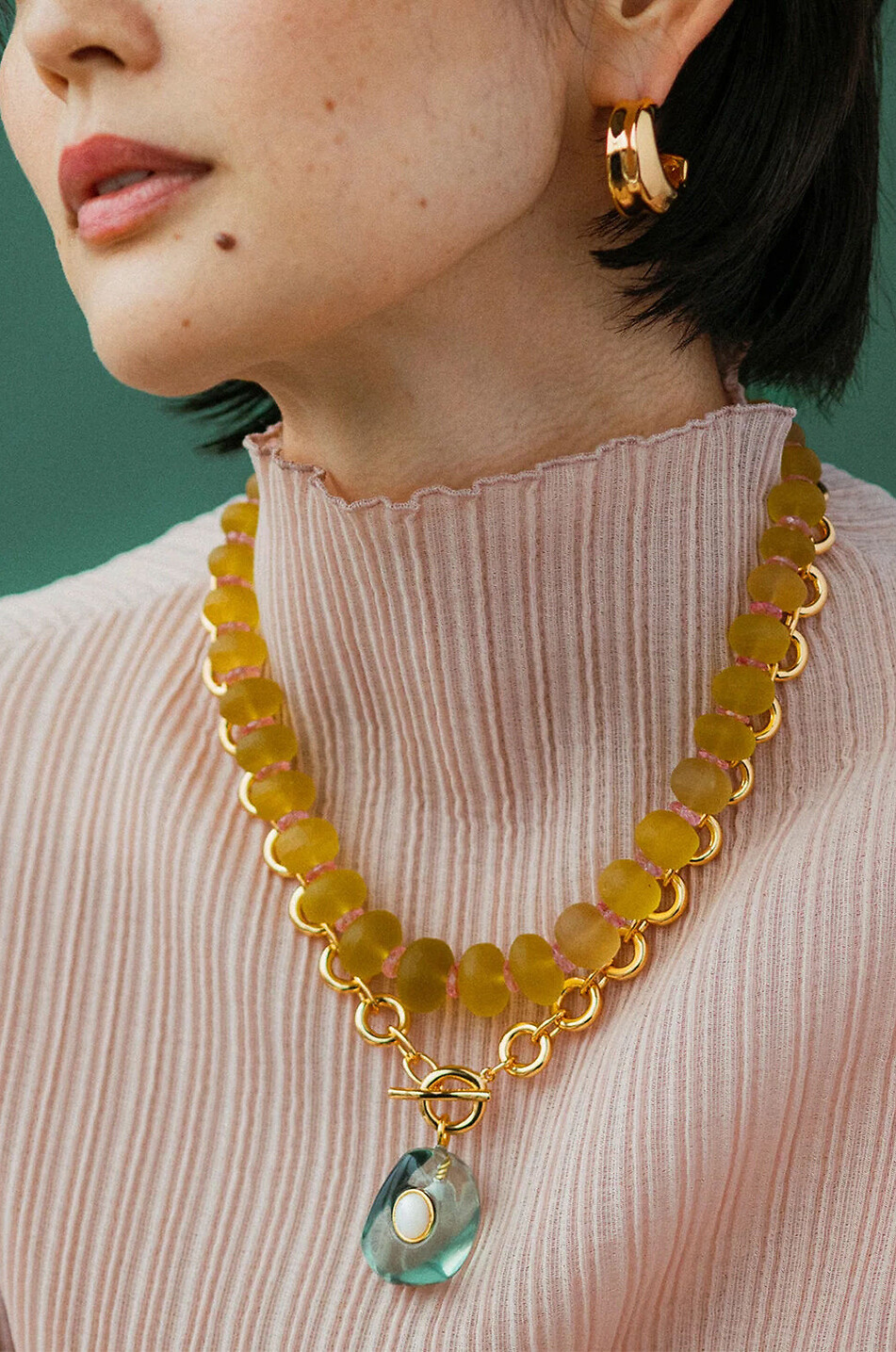 Canary Cliffs lemon quartz and topaz necklace