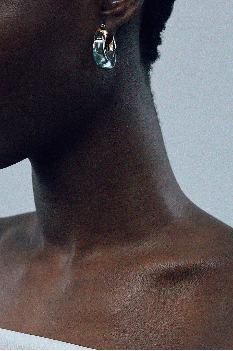 LIZZIE FORTUNATO Créoles en résine Mini Organic Femme BLEU CLAIR 2