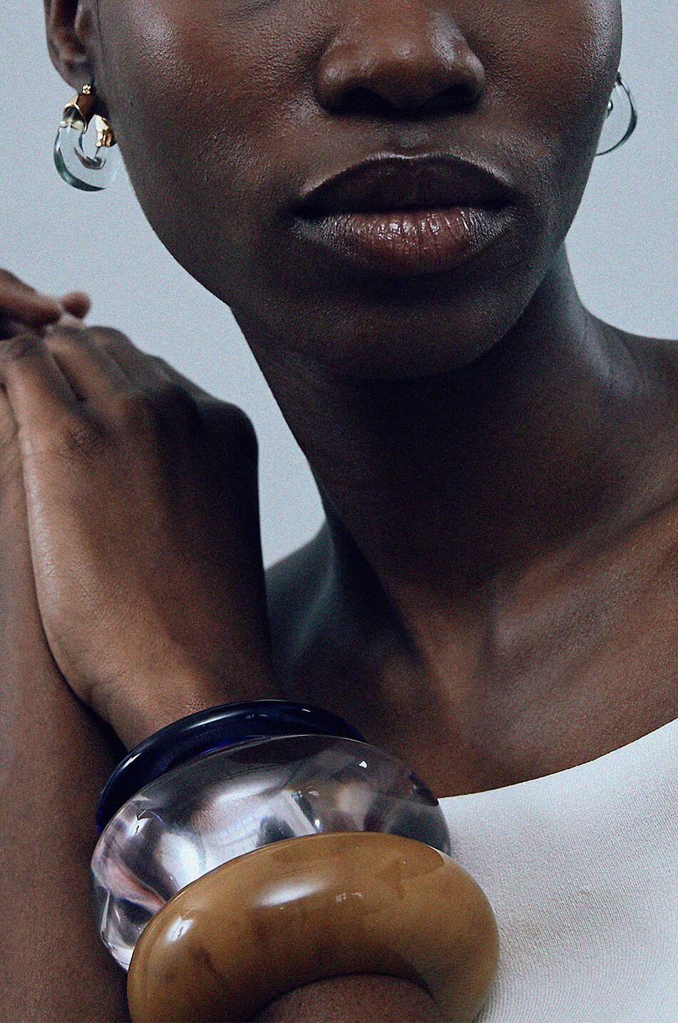 LIZZIE FORTUNATO Créoles en résine Mini Organic Femme BLEU CLAIR 3