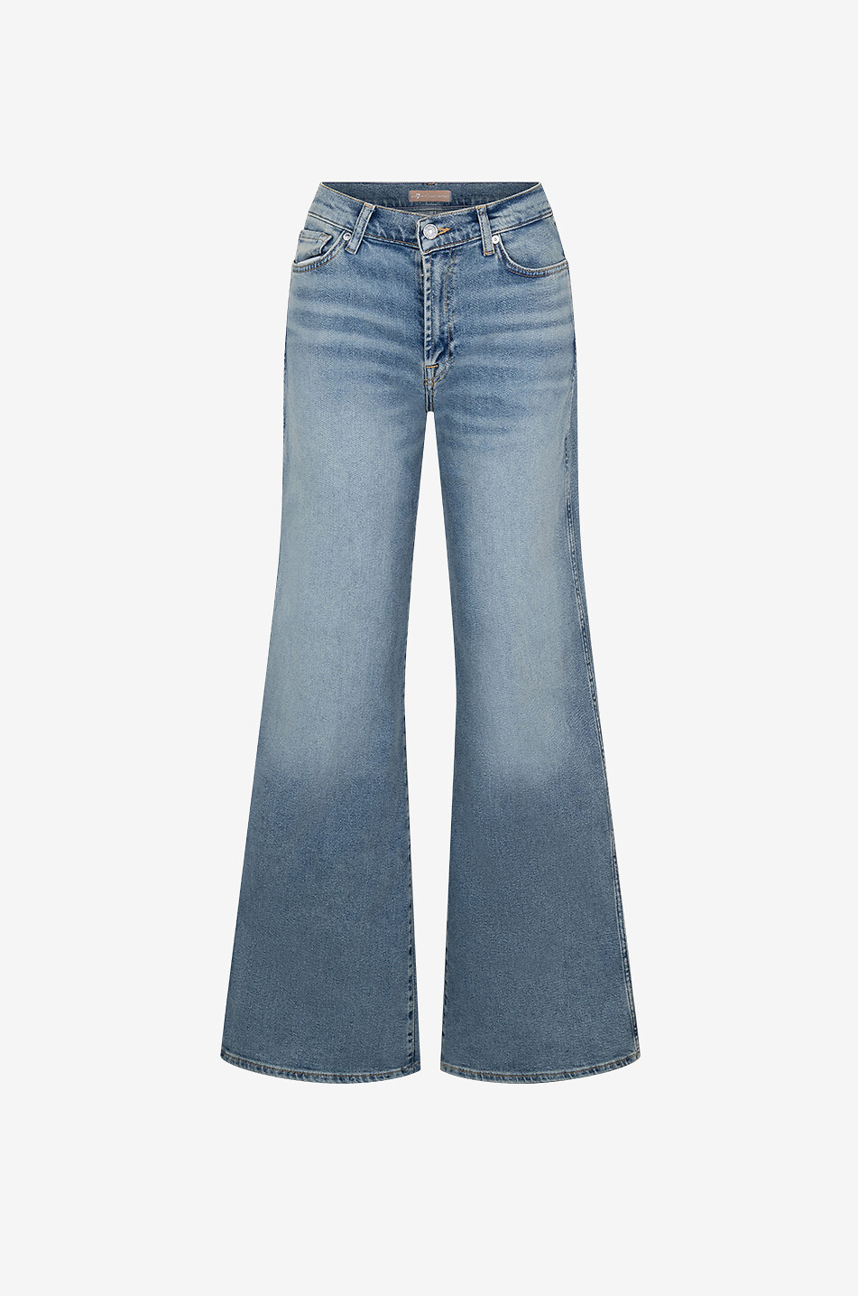 7 FOR ALL MANKIND Ausgewaschene Jeans mit weitem Bein und hoher Taille Lotta Amuse Me Damen HELLBLAU 1