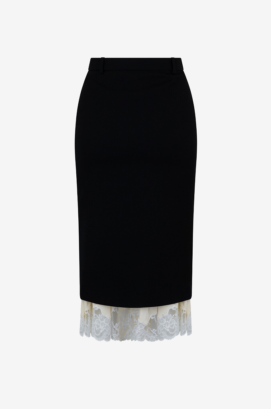 Jupe crayon en laine Lingerie Trim