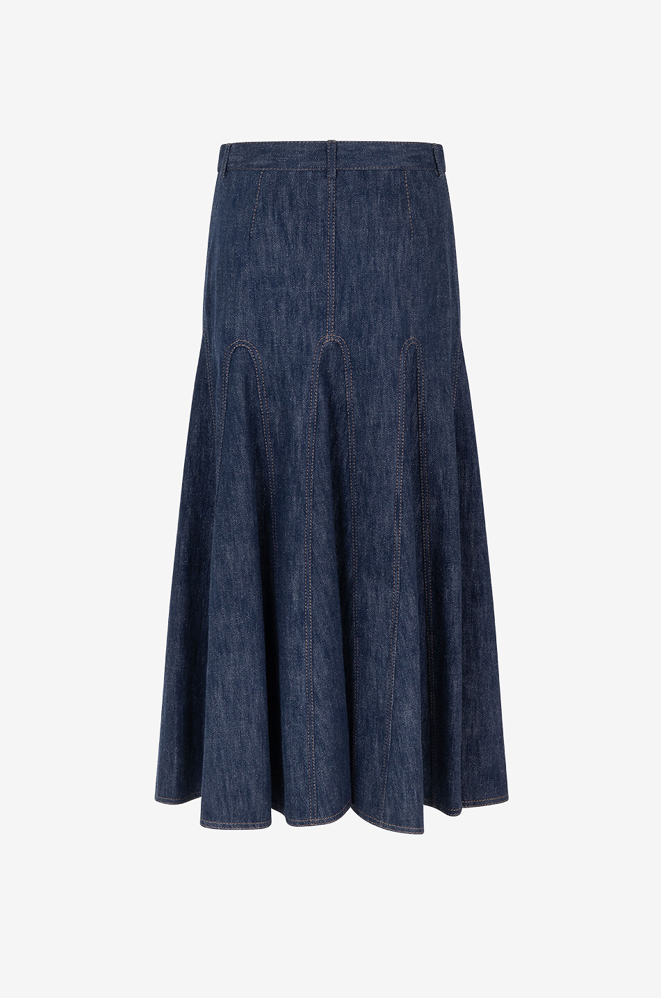 Flared cotton and wool denim midi skirt - AKRIS PUNTO - Bongénie