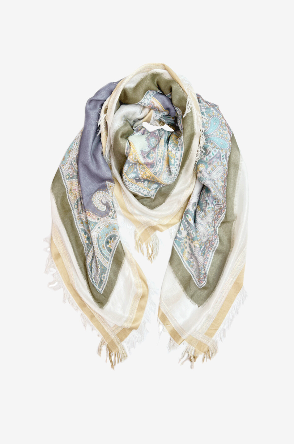 Foulard à franges en coton et modal Esme
