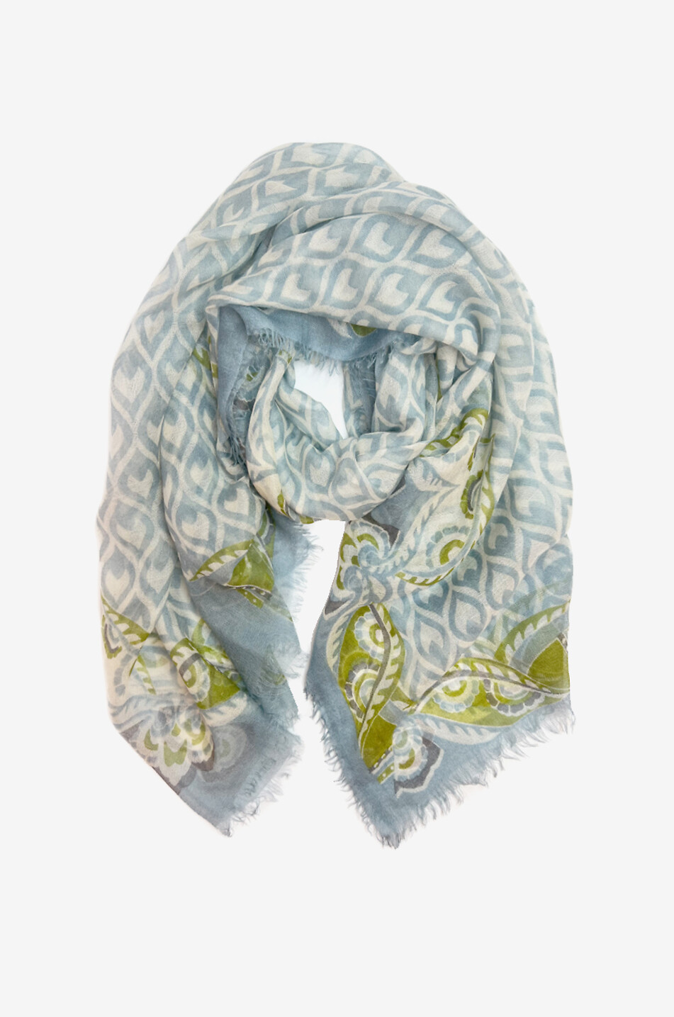 Roomy printed cashmere scarf