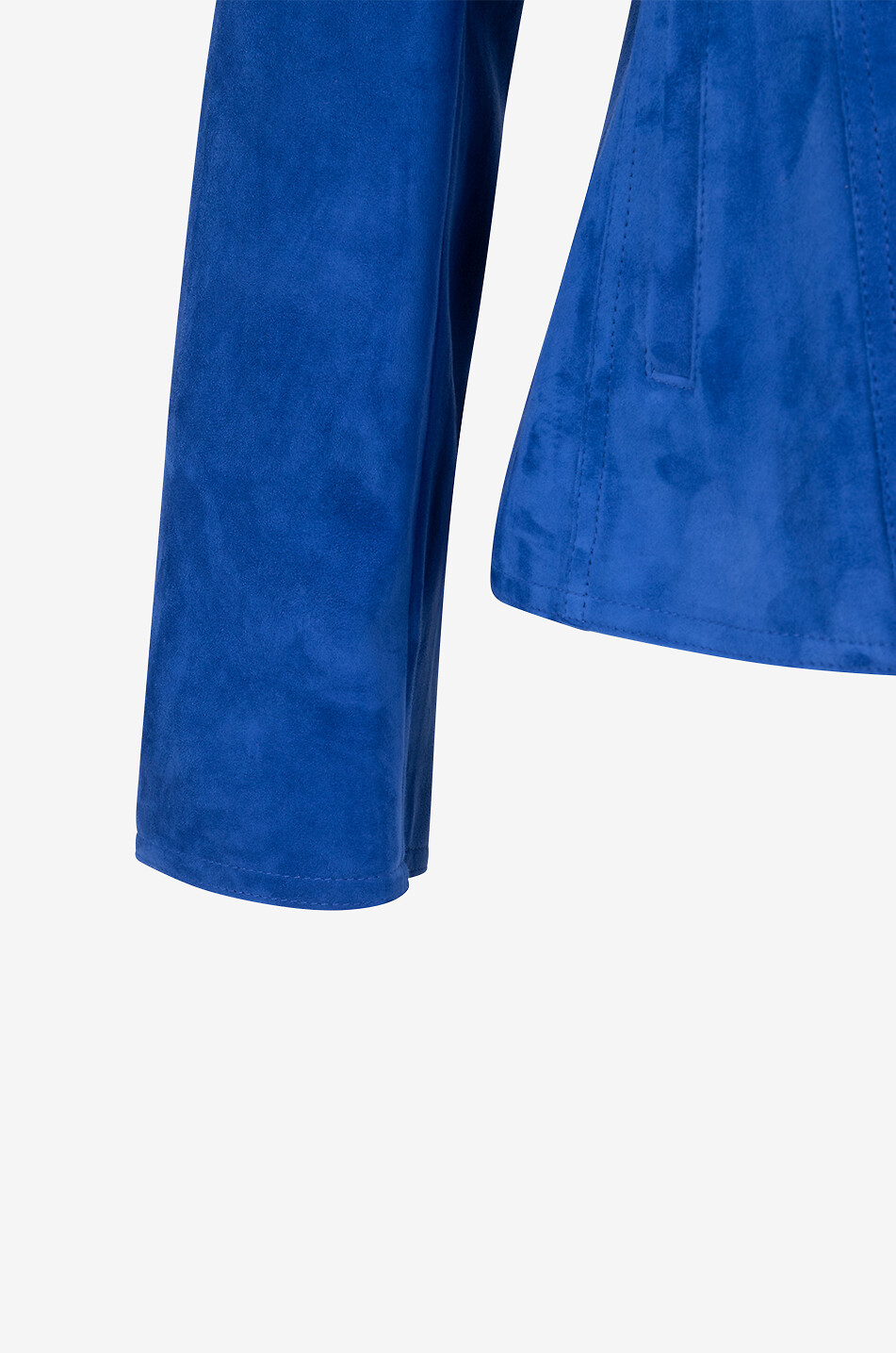 AKRIS PUNTO Cinched suede moto jacket Women MEDIUM BLUE 3