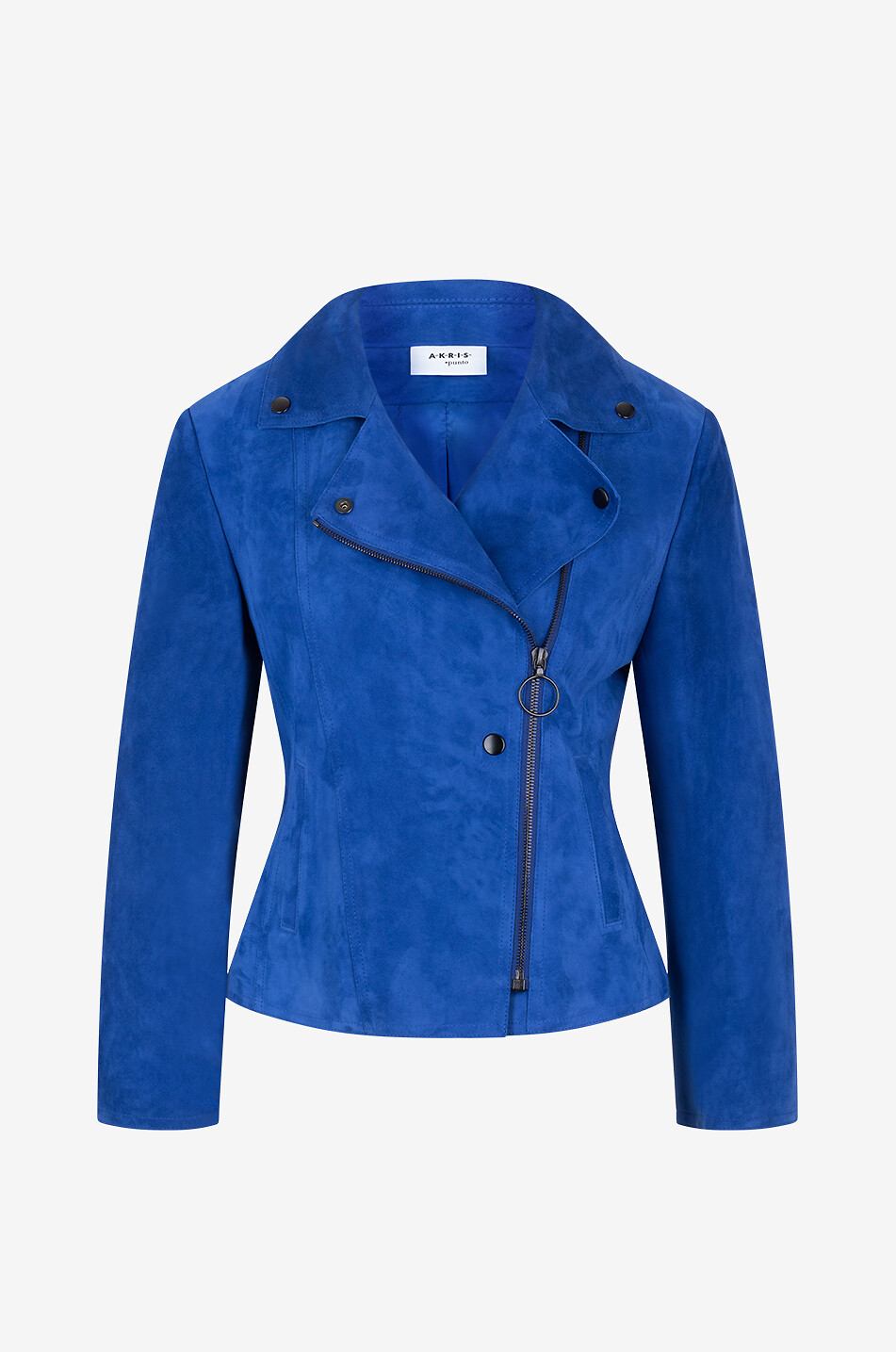 Cinched suede moto jacket