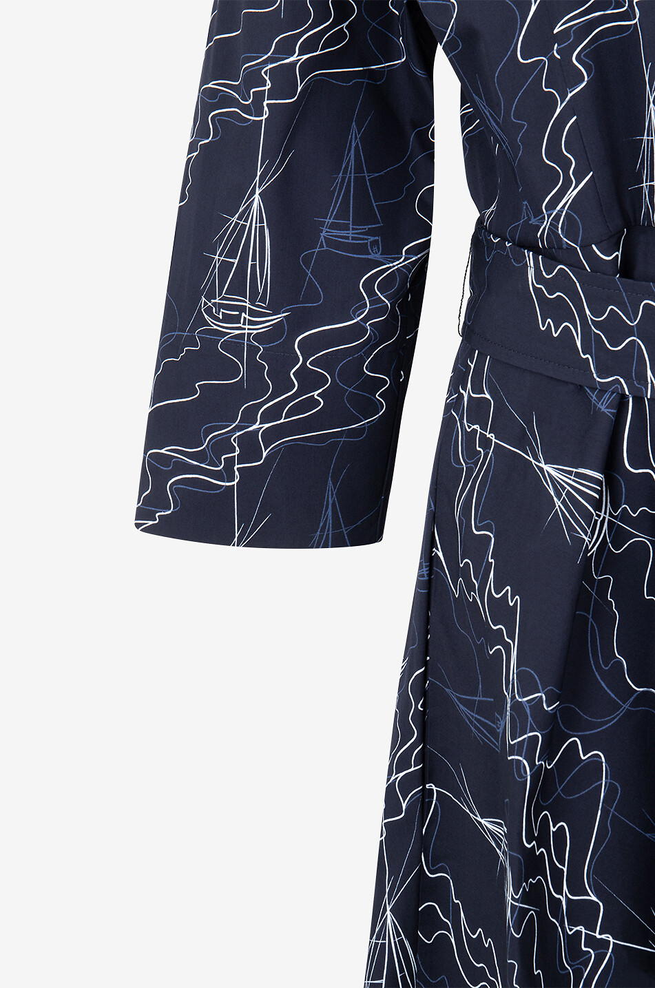 AKRIS PUNTO Sailboat printed midi shirt dress in poplin Women MULTI COLOURED 3