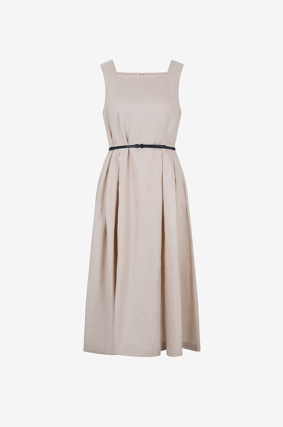 Robe midi à bretelles en lin Cipro