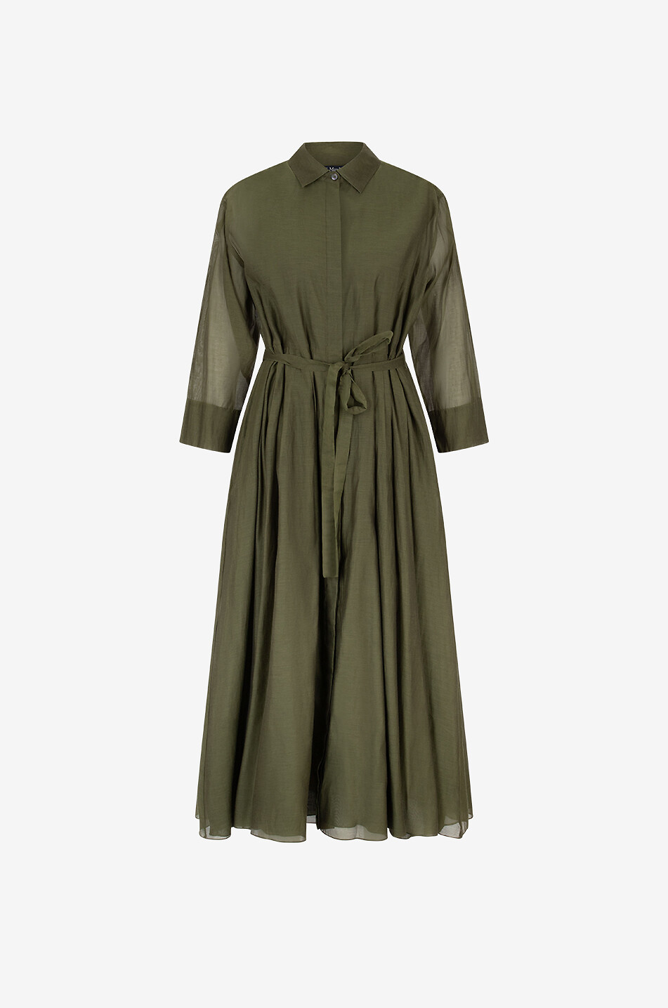 'S MAXMARA Sial silk and cotton midi shirt dress Women KHAKI 1
