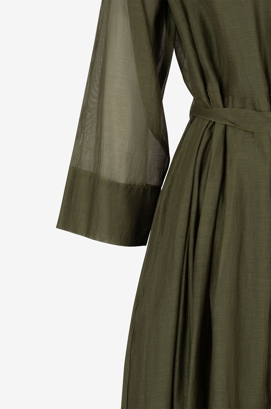 'S MAXMARA Sial silk and cotton midi shirt dress Women KHAKI 3