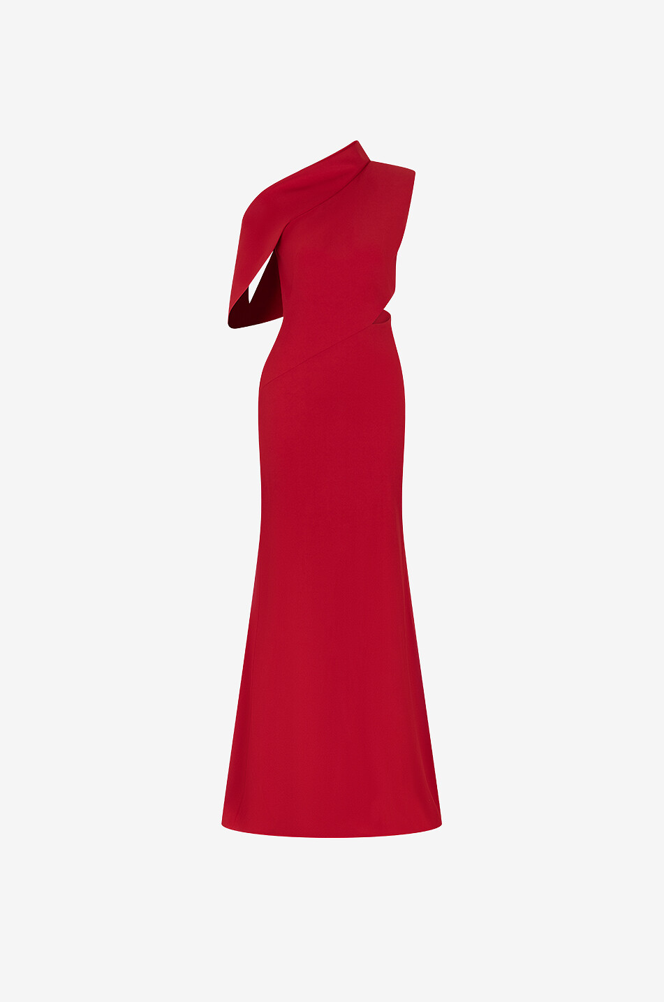 ALEXANDER McQUEEN Robe longue en crêpe Cut Off Leaf Femme ROUGE 1