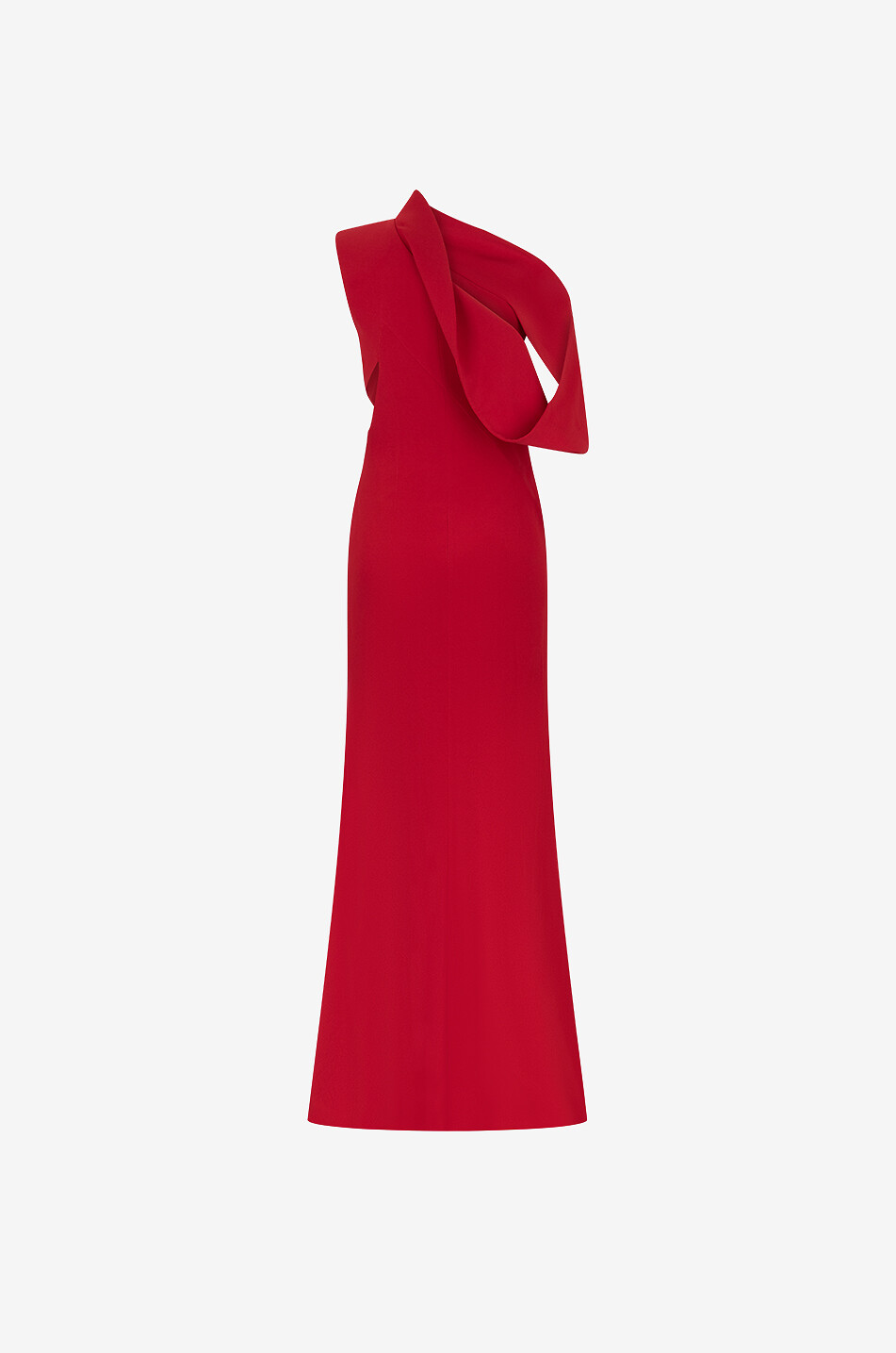 ALEXANDER McQUEEN Langes Crêpe-Kleid Cut Off Leaf Damen ROT 2
