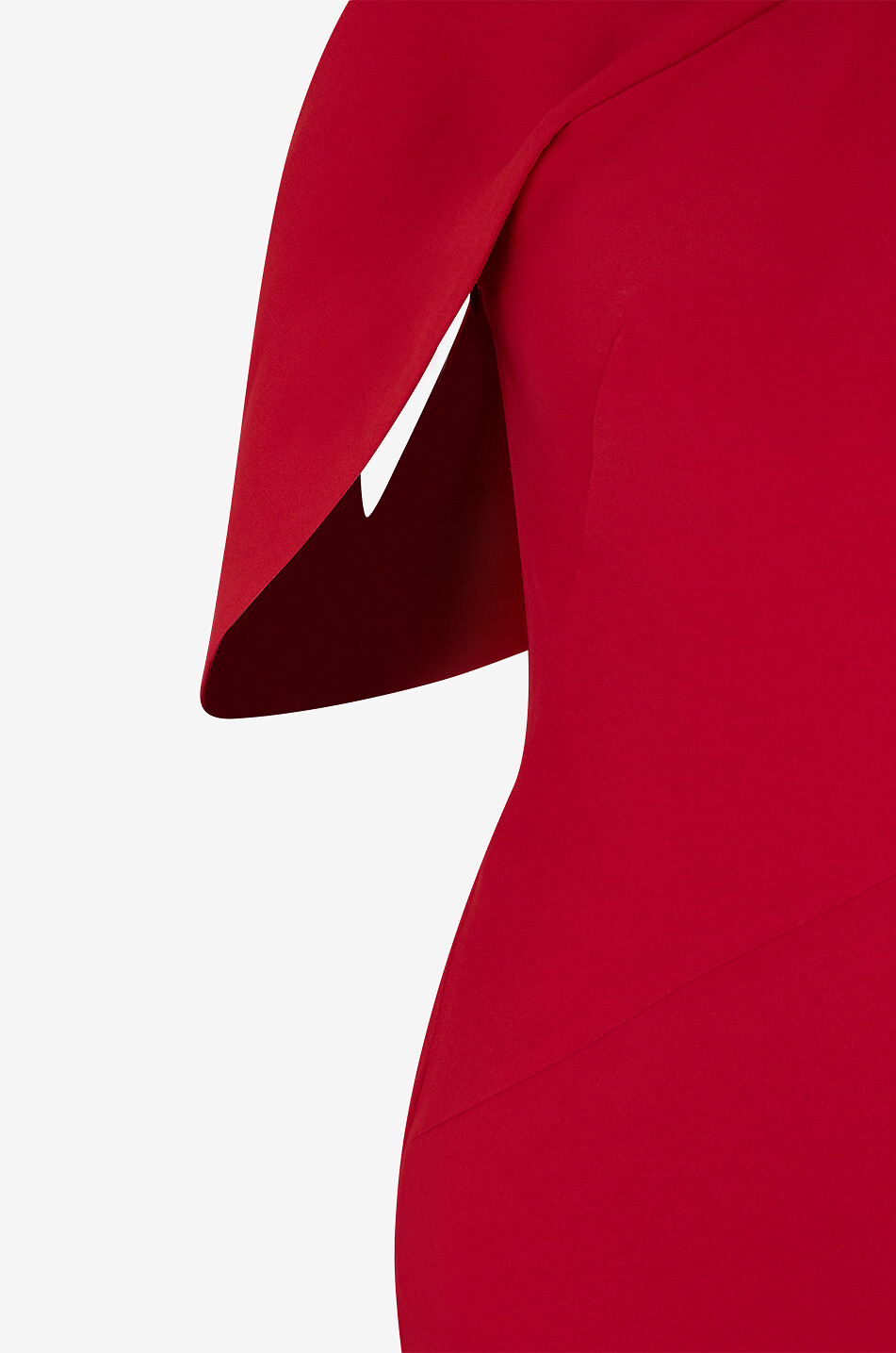 ALEXANDER McQUEEN Langes Crêpe-Kleid Cut Off Leaf Damen ROT 3