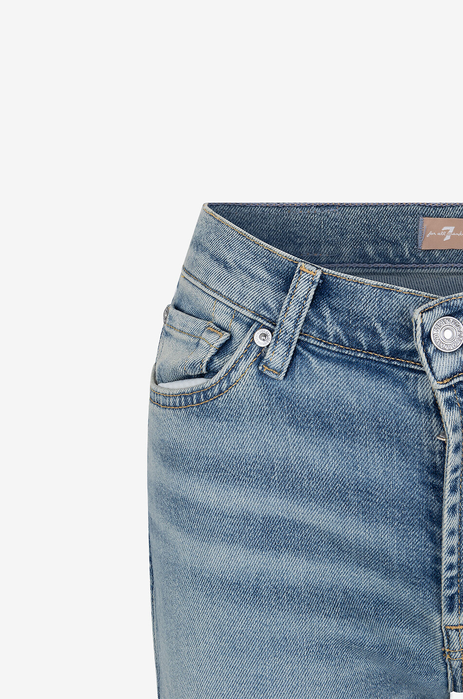 7 FOR ALL MANKIND Ausgewaschene Jeans mit weitem Bein und hoher Taille Lotta Amuse Me Damen HELLBLAU 3