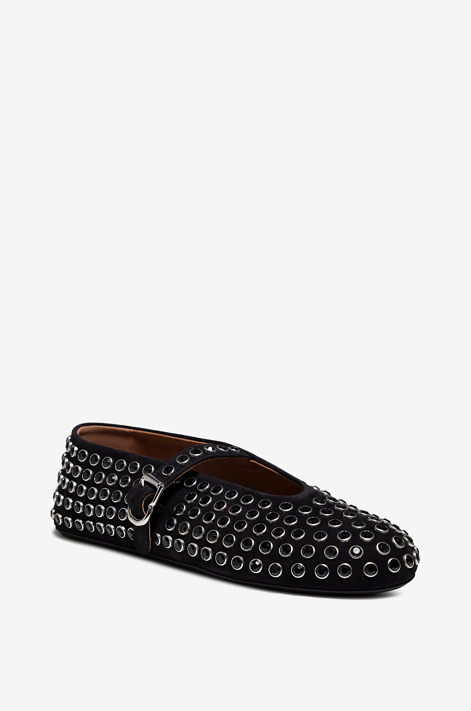 Riemchenballerinas aus Wildleder und Strass