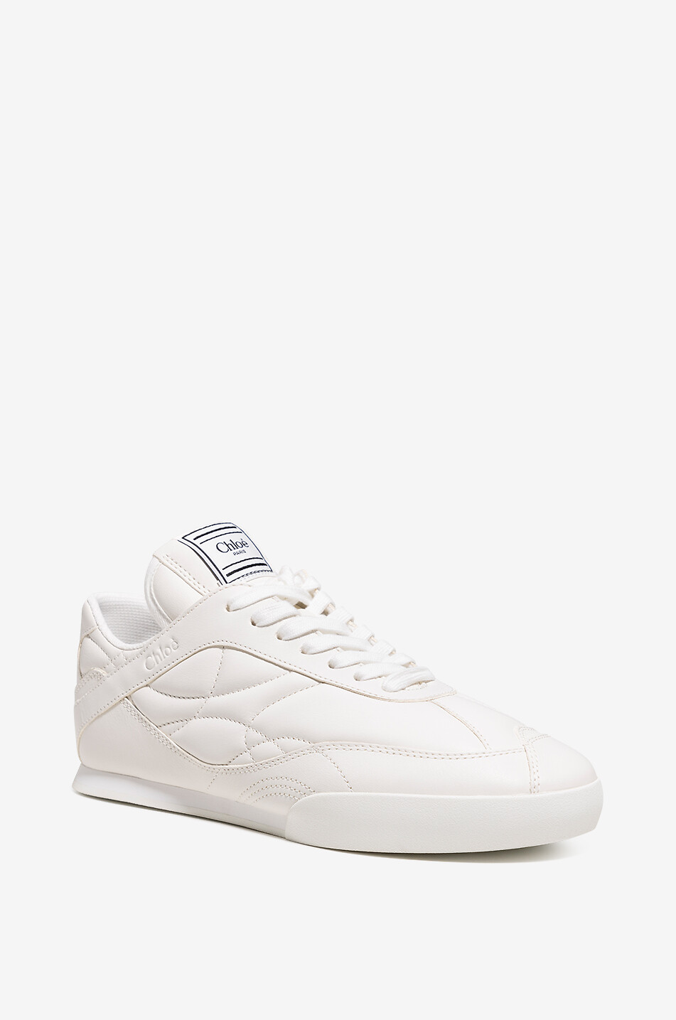 CHLOE Chloé Kick net and leather low-top sneakers Women WHITE 1