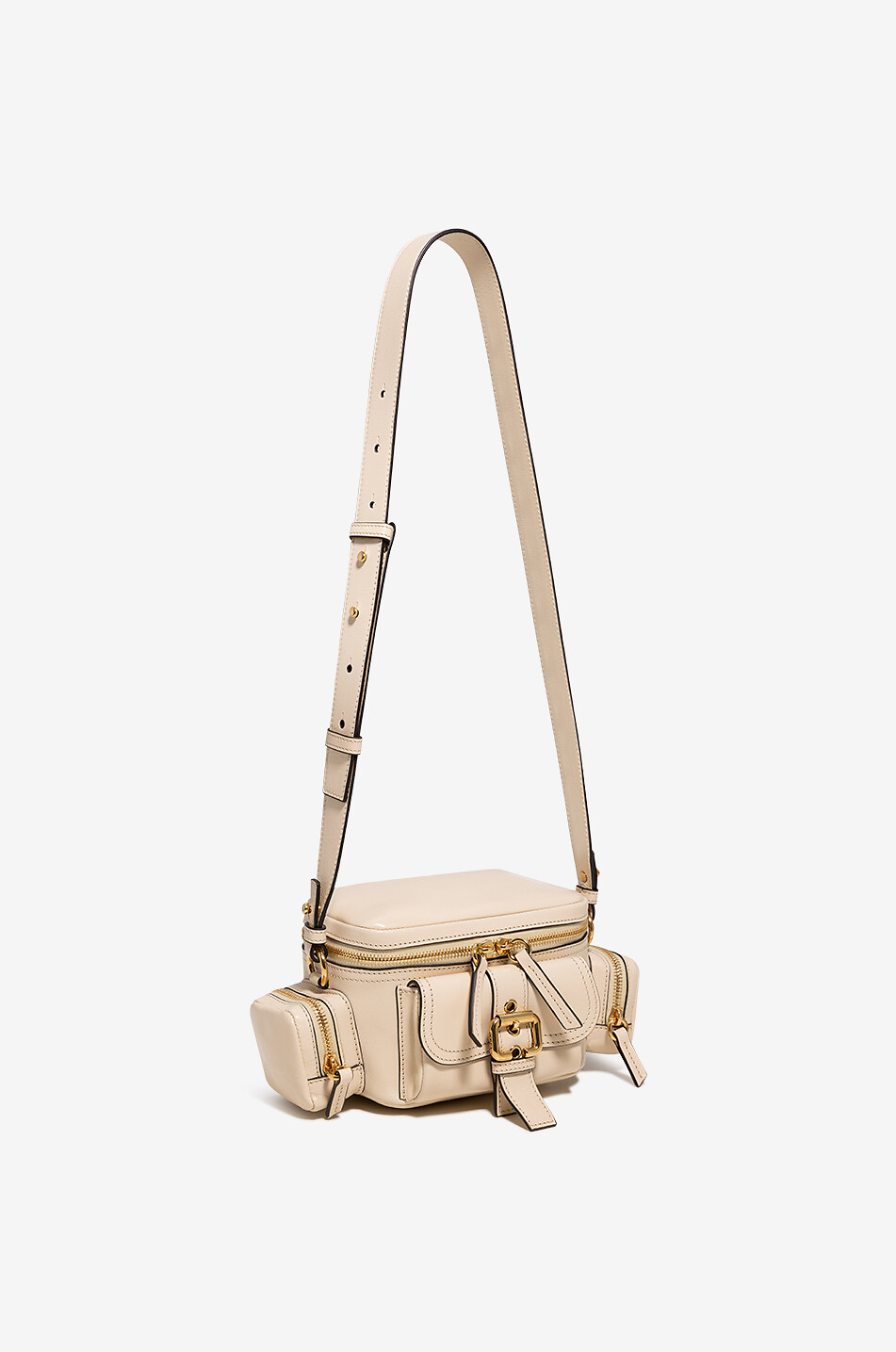 CHLOE Sac porté épaule en cuir lisse Camera Bag Small Femme BEIGE 2