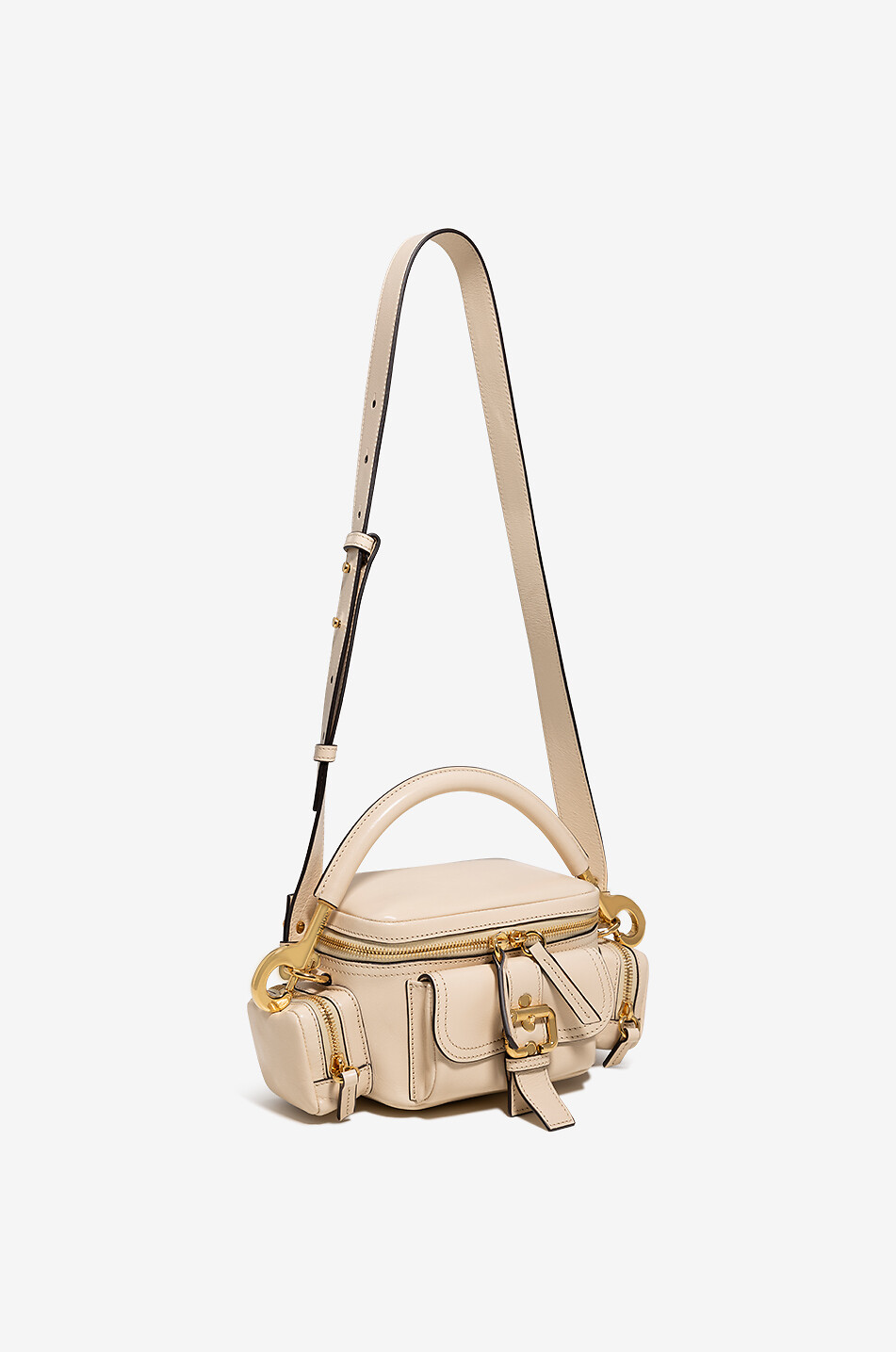 CHLOE Sac porté épaule en cuir lisse Camera Bag Small Femme BEIGE 6