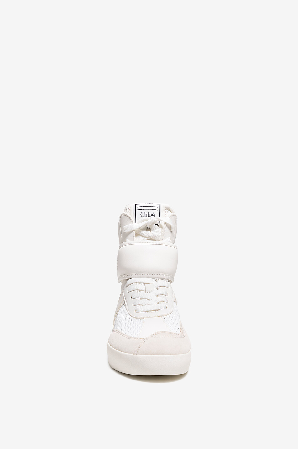 CHLOE Chloé Kick high-top lace-up multi material sneakers Women EGGSHELL 2