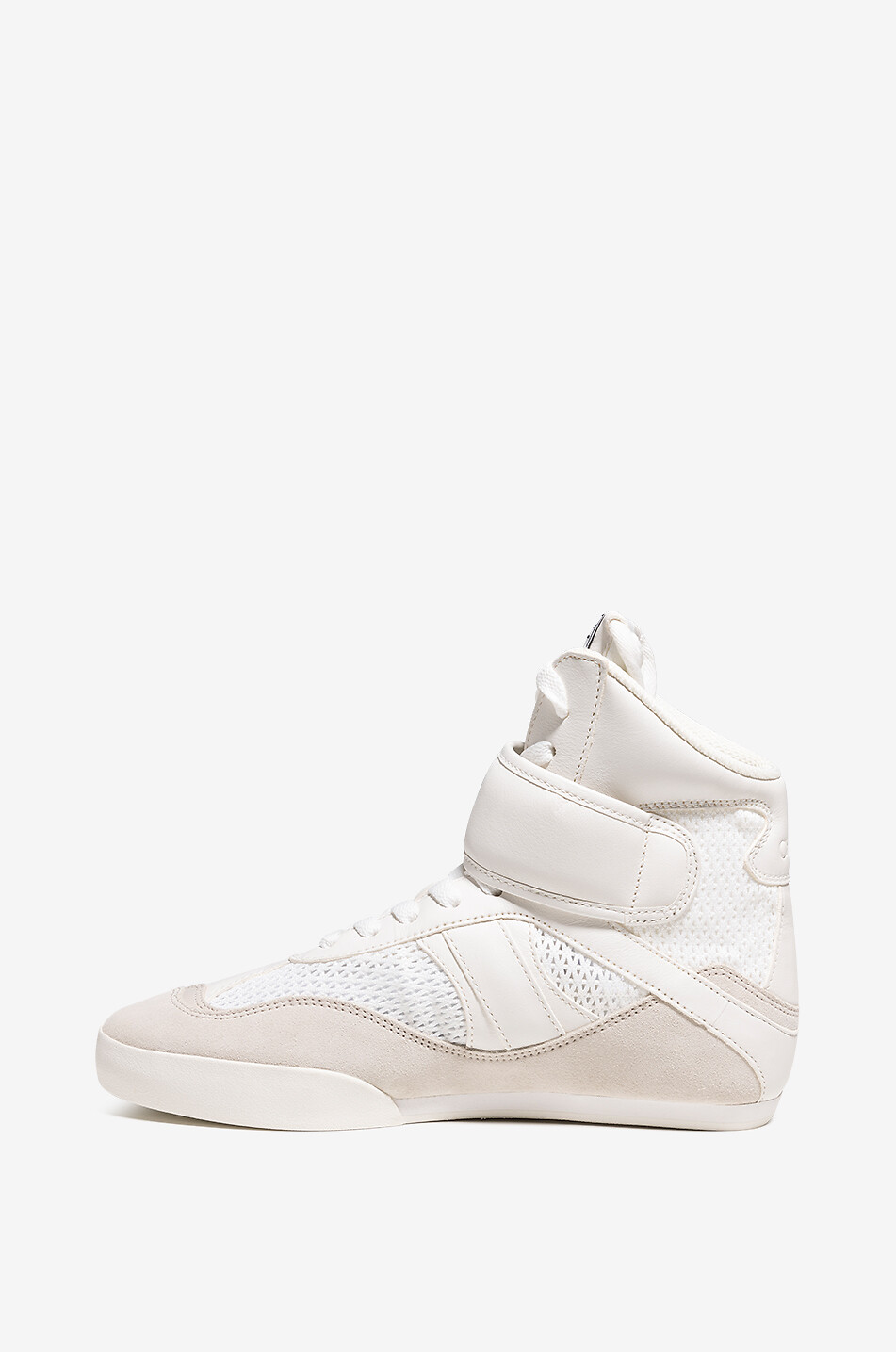 CHLOE Chloé Kick high-top lace-up multi material sneakers Women EGGSHELL 3