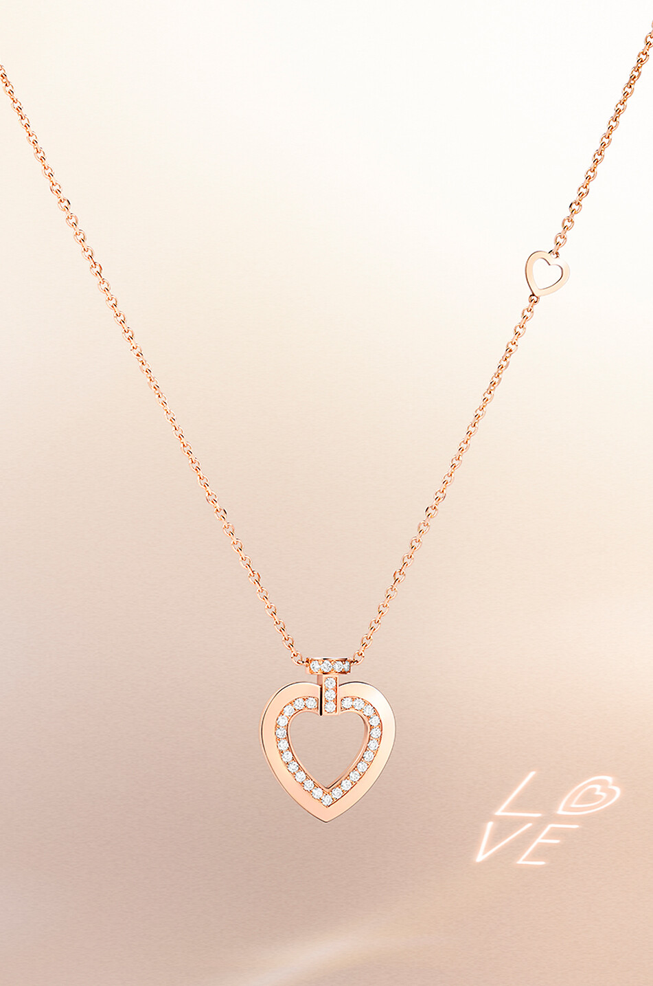 FRED PARIS Love Pretty Woman Sunlight Message SM pink gold and diamond necklace Women PINK 2