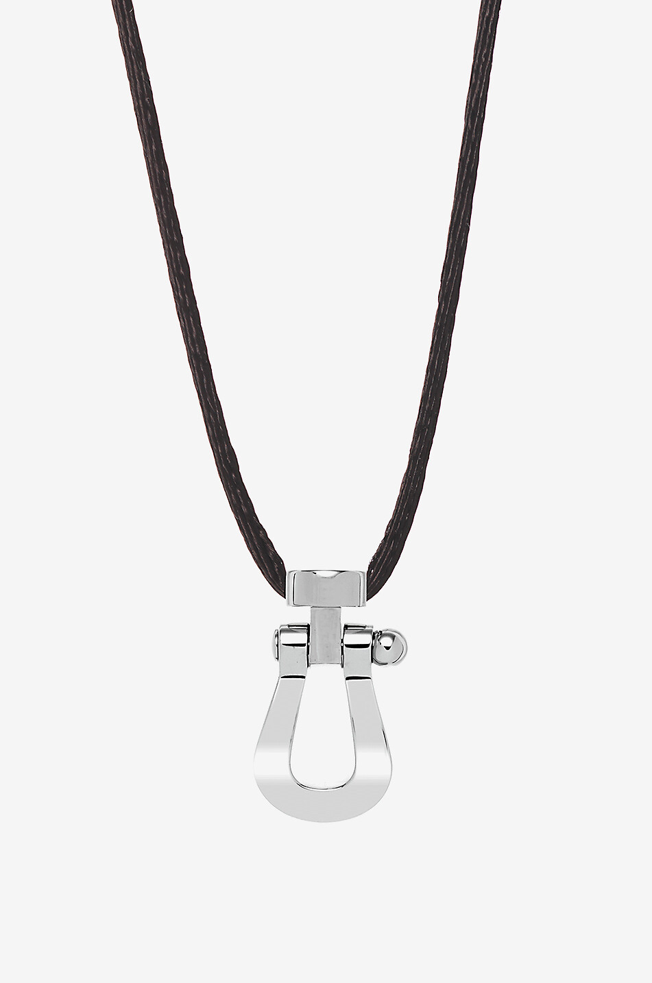 FRED PARIS Kordel-Halskette mit Weissgold-Anhänger Force 10 Large Damen GRAU 1