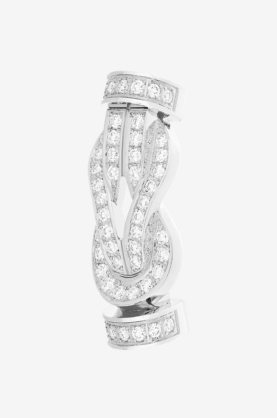 FRED PARIS Force 10 MM Semi Dia white gold and diamond bracelet buckle Women WHITE 1