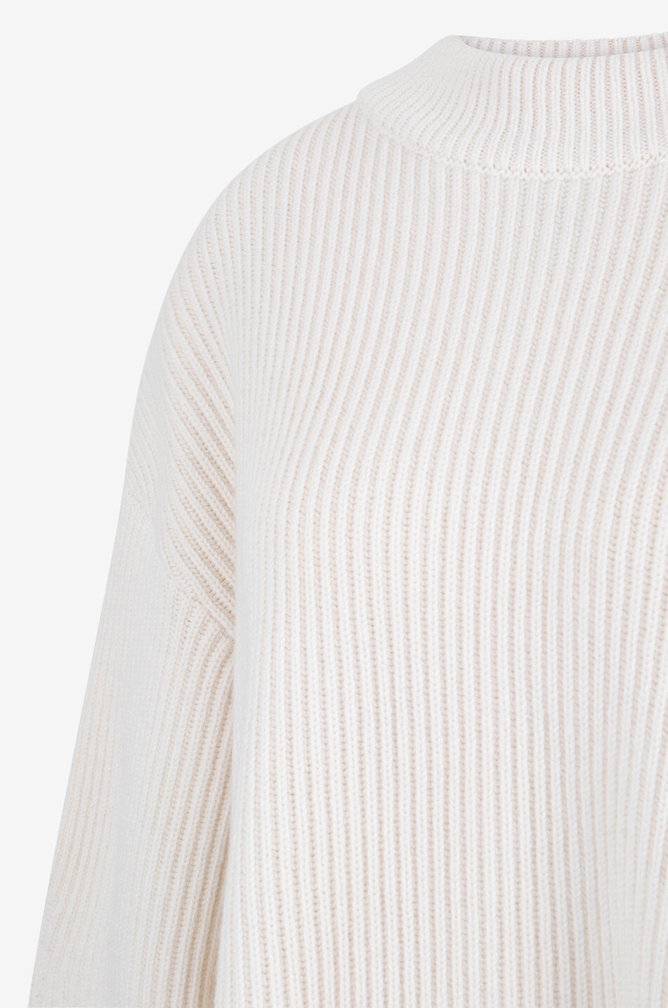 Ribbed oversize wool and cashmere peplum jumper