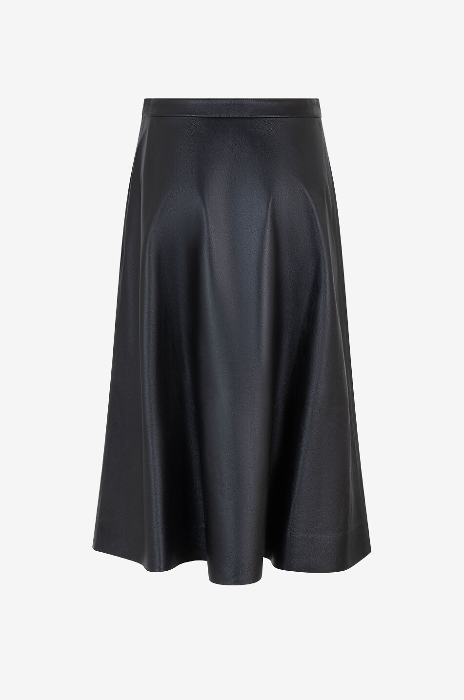 Midirock aus genarbtem Leder A-Line