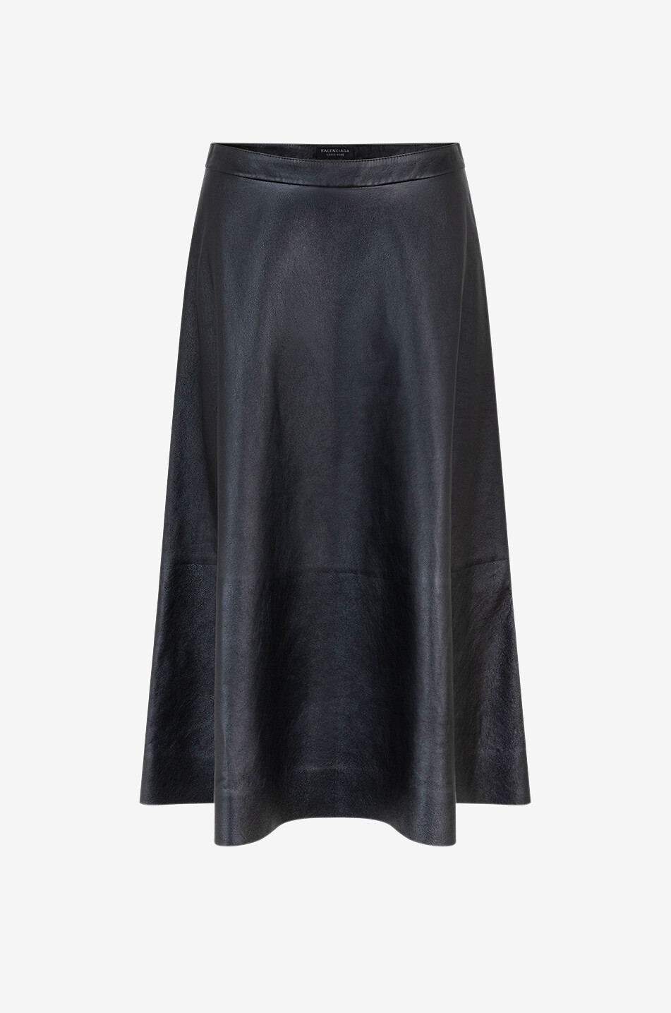 BALENCIAGA A-Line grained leather midi skirt Women BLACK 1