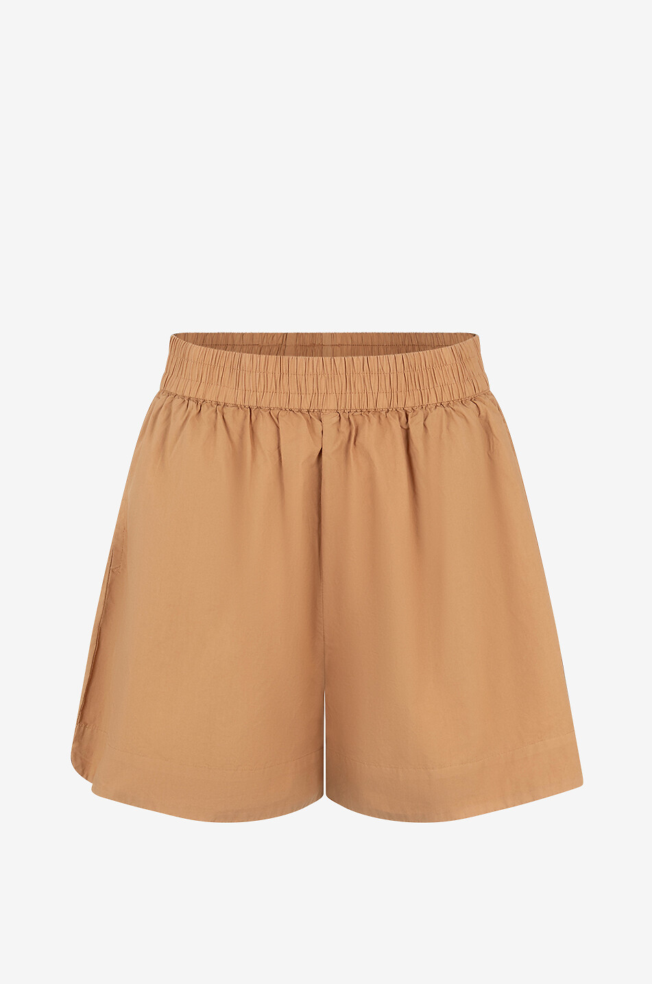 Short en popeline à taille élastiquée