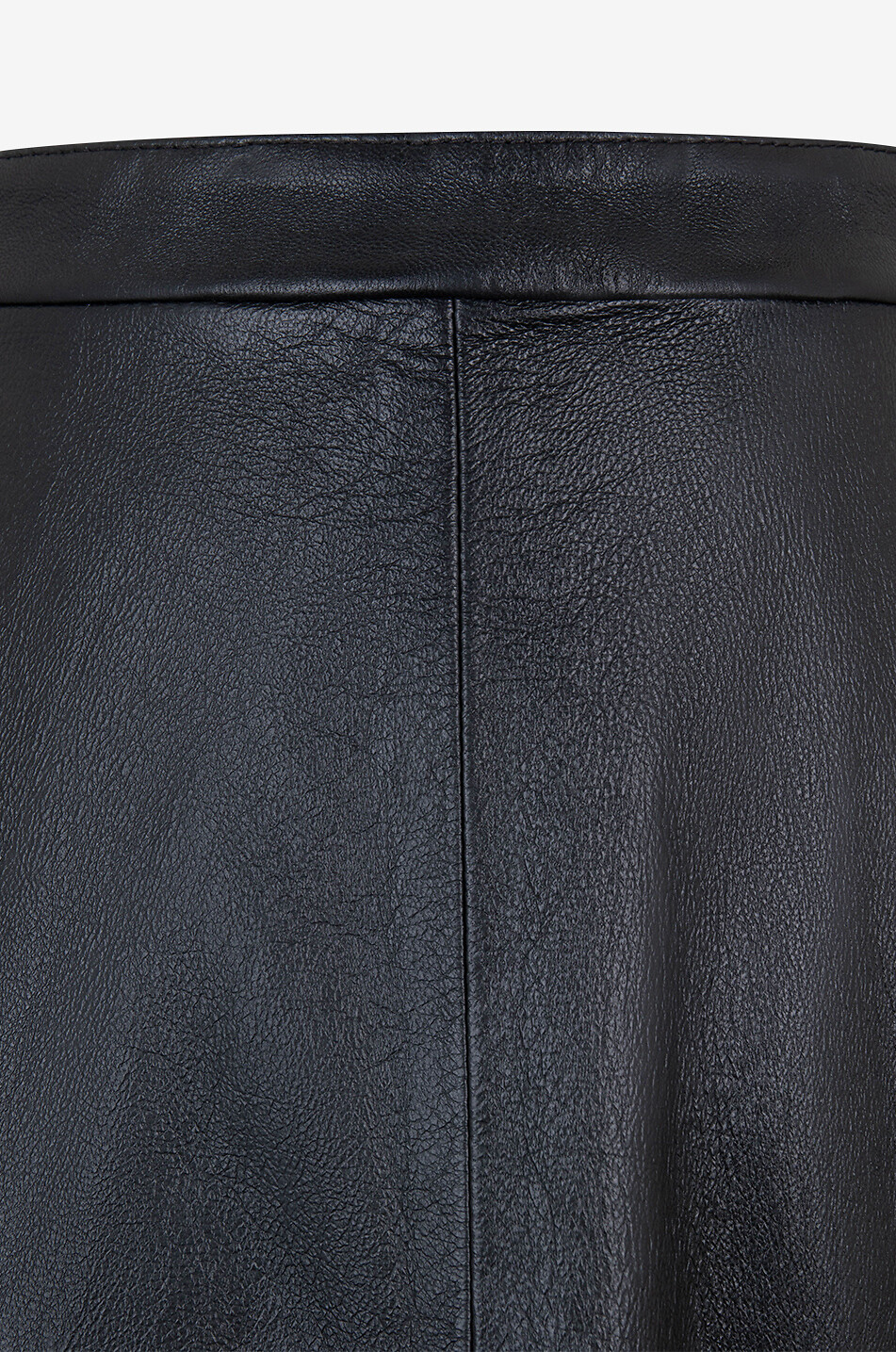 Midirock aus genarbtem Leder A-Line