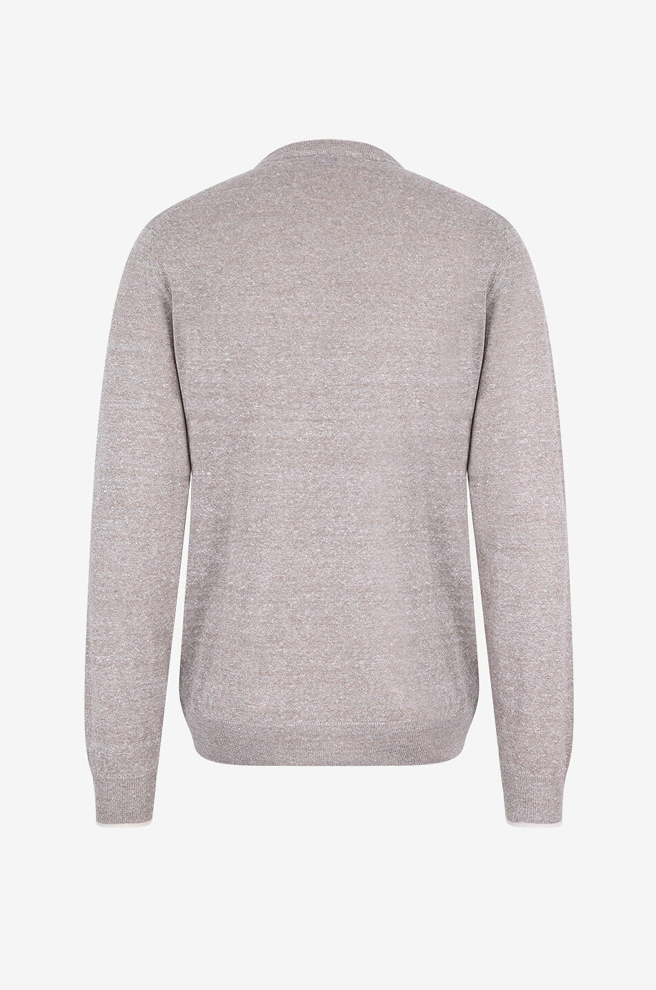 FEDELI David linen and cotton round neck jumper Men BROWN 2
