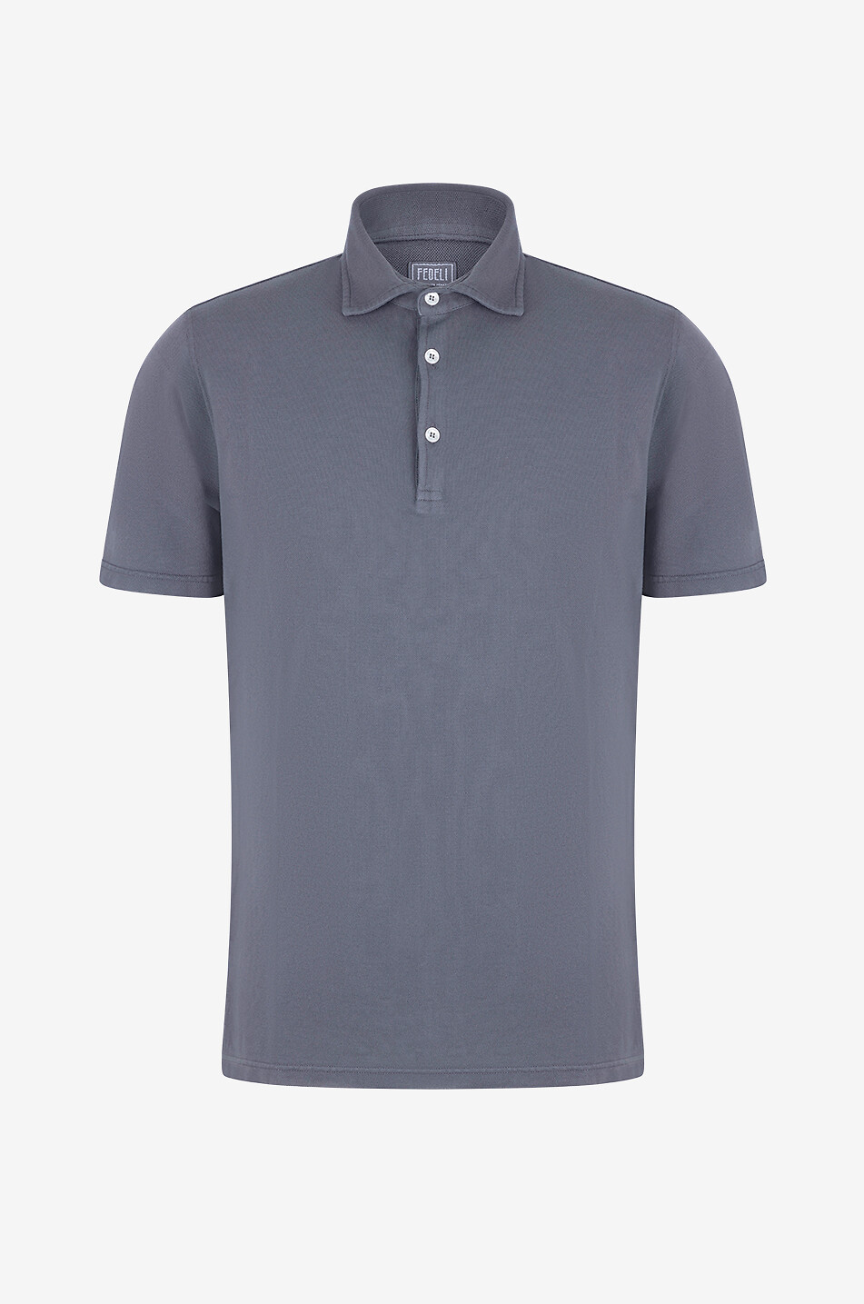 FEDELI Polo à manches courtes en coton piqué Tommy Homme GRIS MOYEN 1