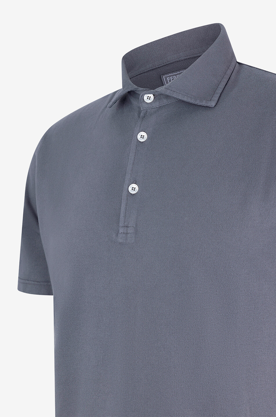 FEDELI Polo à manches courtes en coton piqué Tommy Homme GRIS MOYEN 3