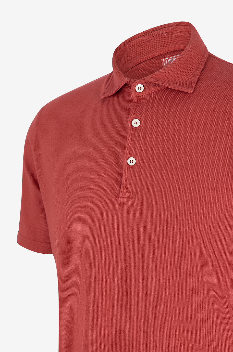 FEDELI Polo à manches courtes en coton piqué Tommy Homme ROUGE MOYEN 3