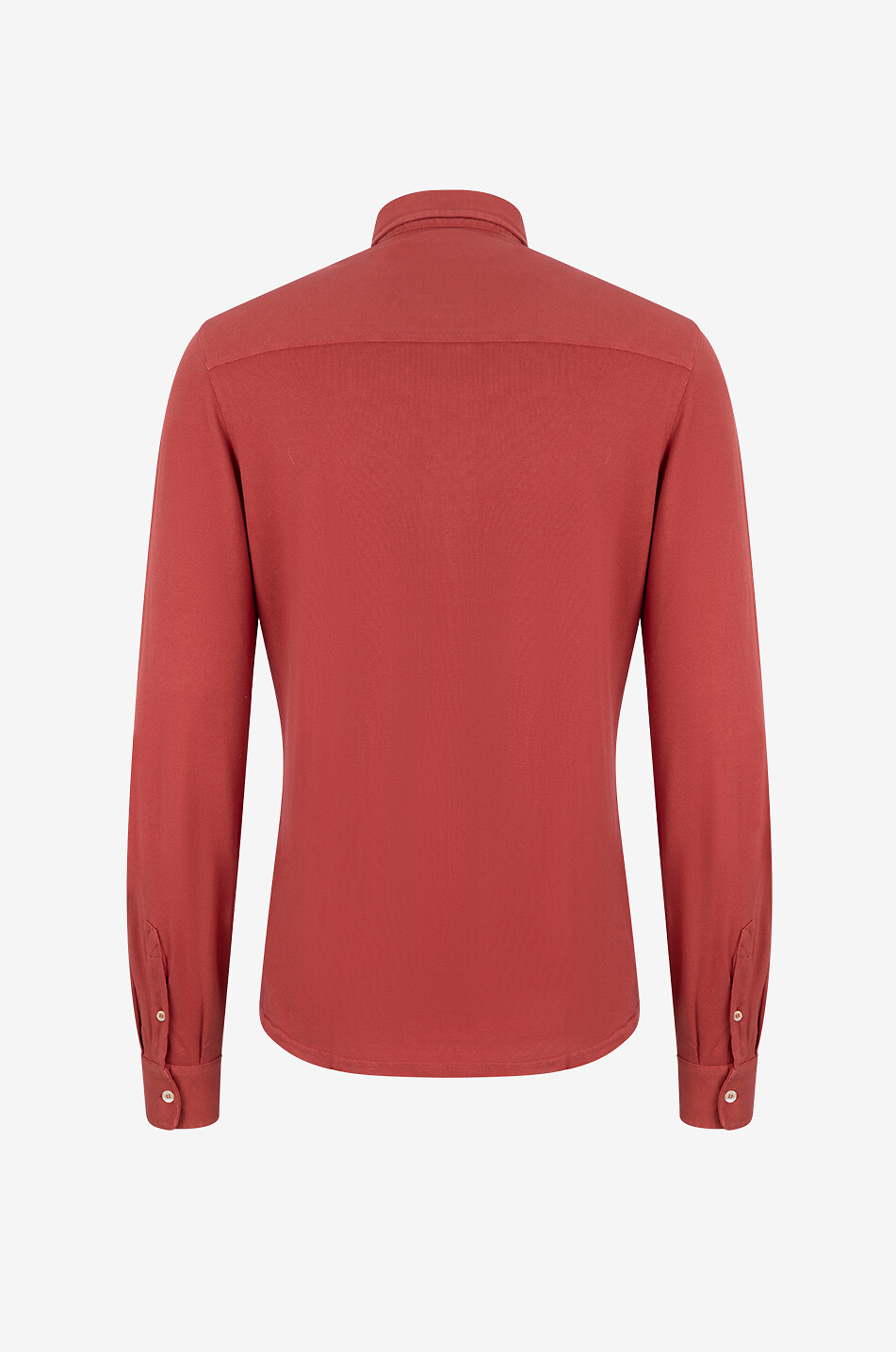 FEDELI Steve cotton piqué long sleeved shirt Men MEDIUM RED 2
