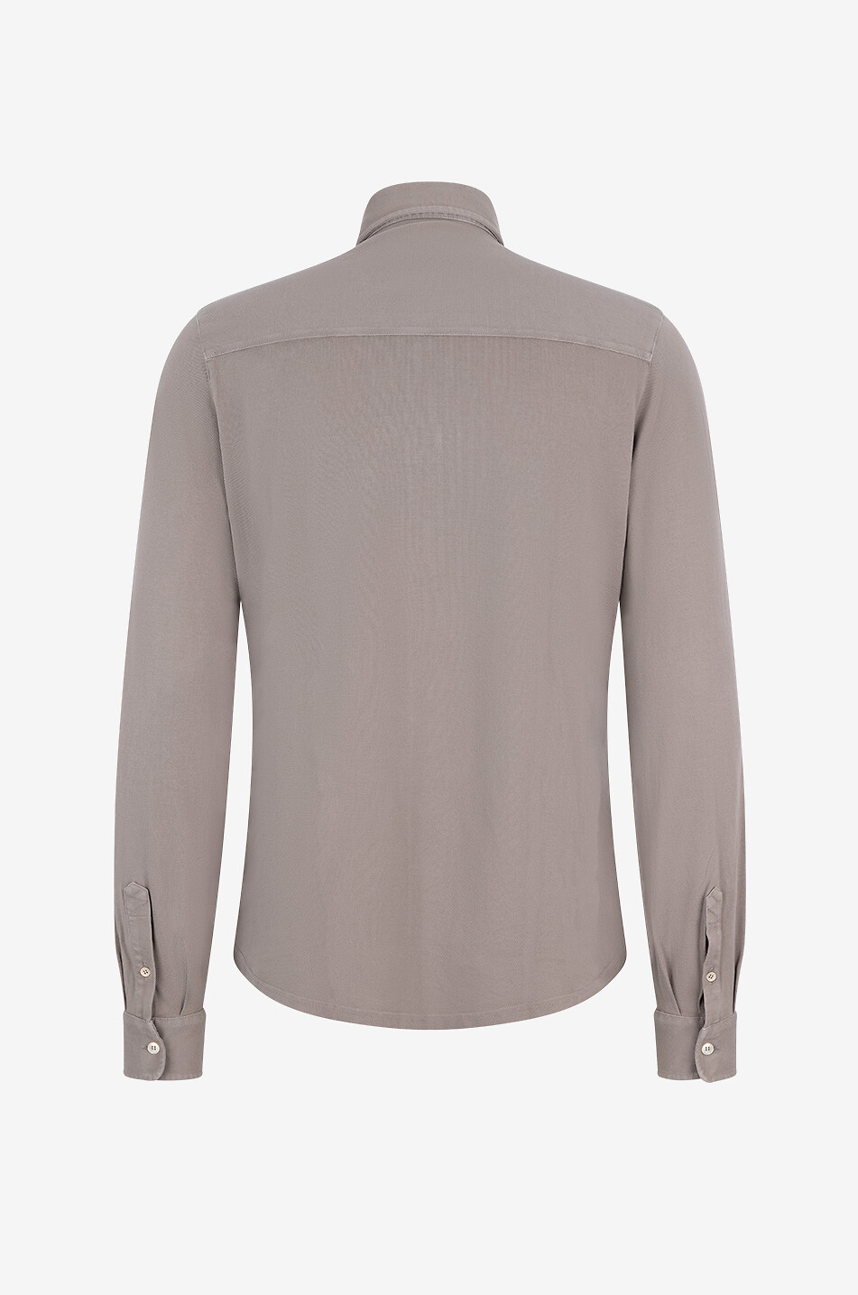 FEDELI Steve cotton piqué long sleeved shirt Men BROWN 2
