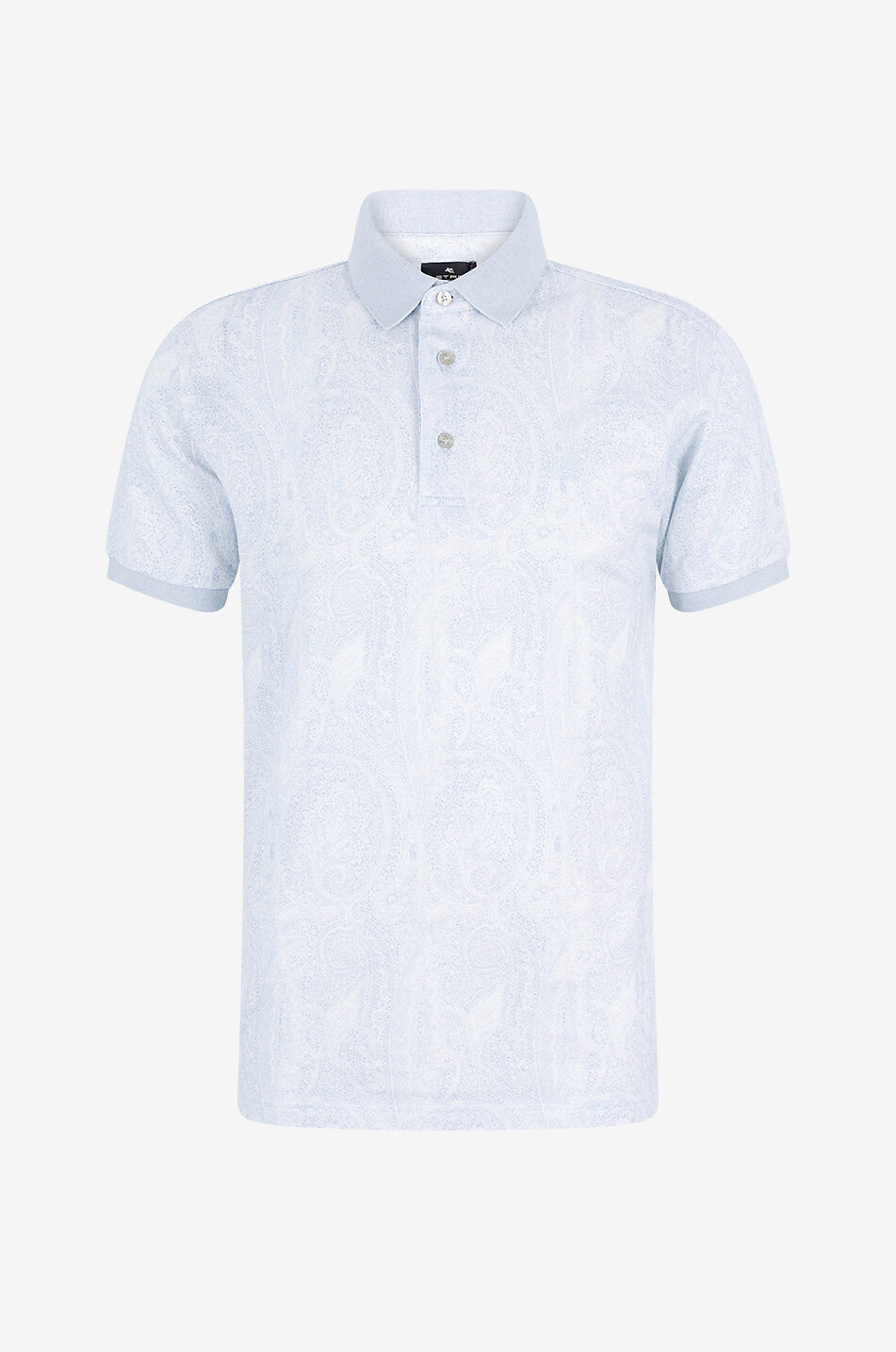 ETRO Baumwoll-Piqué-Polohemd mit kurzen Ärmeln Paisley Ramage Herren HELLBLAU 1
