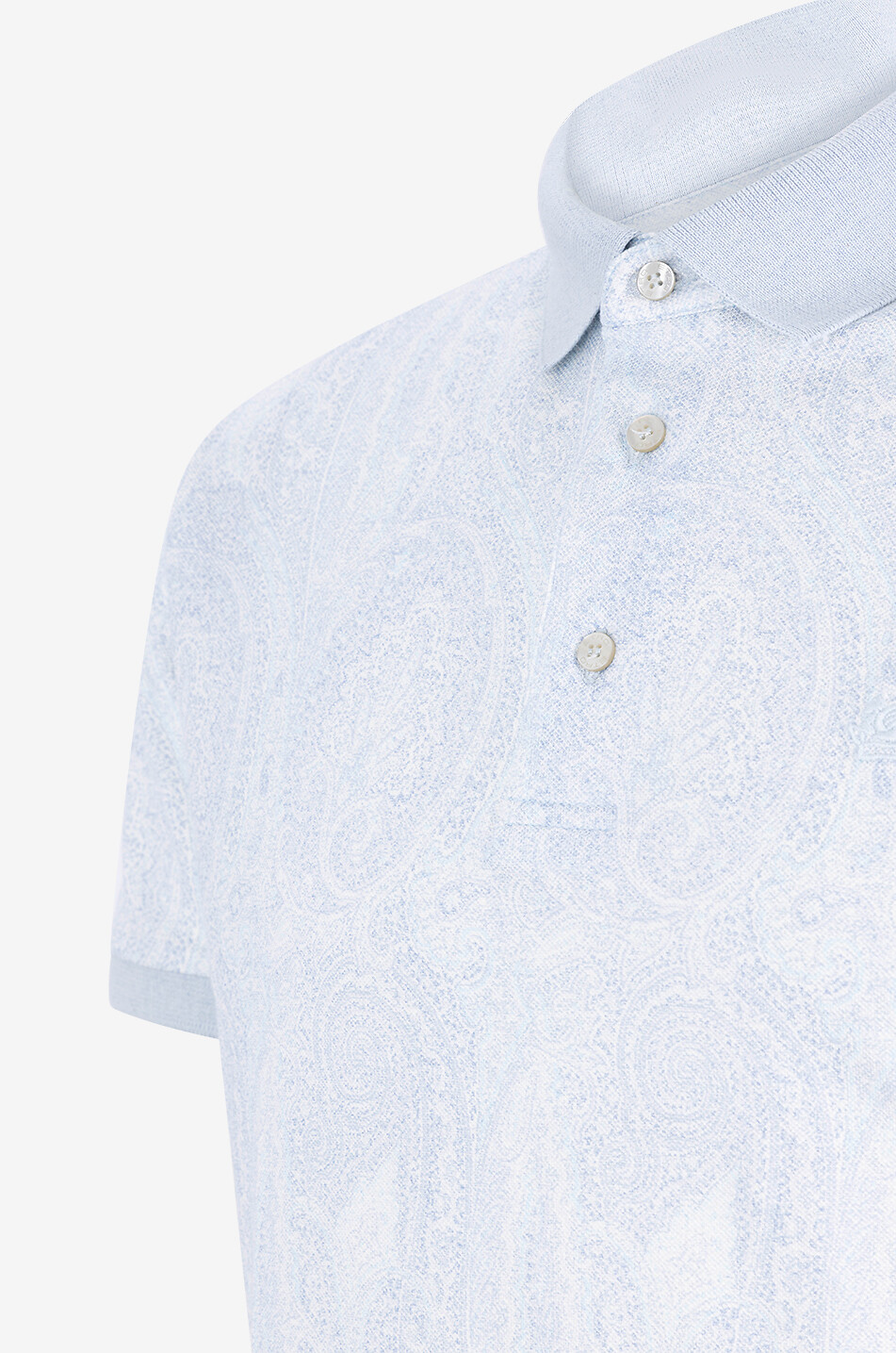 ETRO Baumwoll-Piqué-Polohemd mit kurzen Ärmeln Paisley Ramage Herren HELLBLAU 3