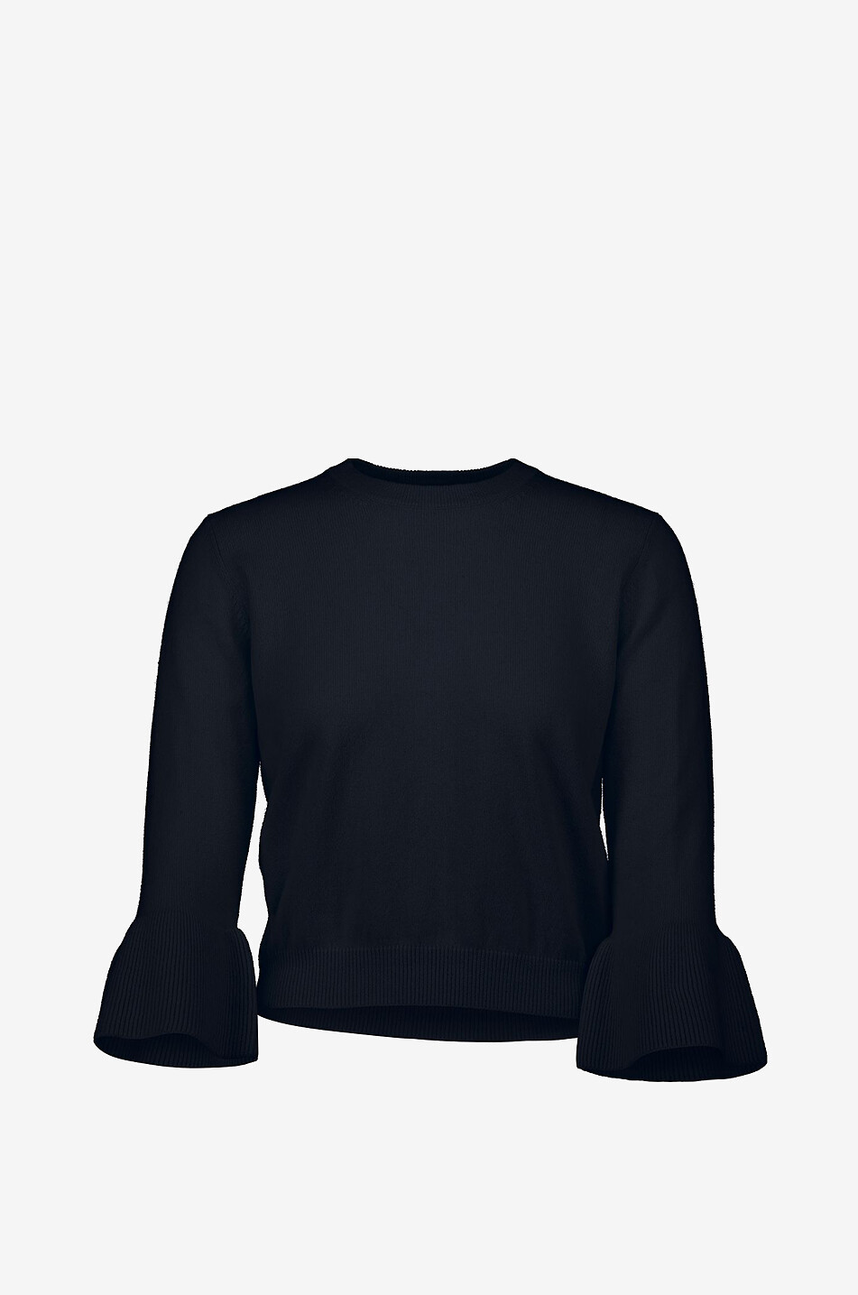 Pullover mit Glockenärmel aus Baumwolle und Kaschmir