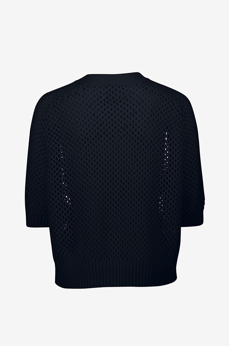 Netz-Pullover mit 3/4-Ärmeln aus Wolle und Kaschmir