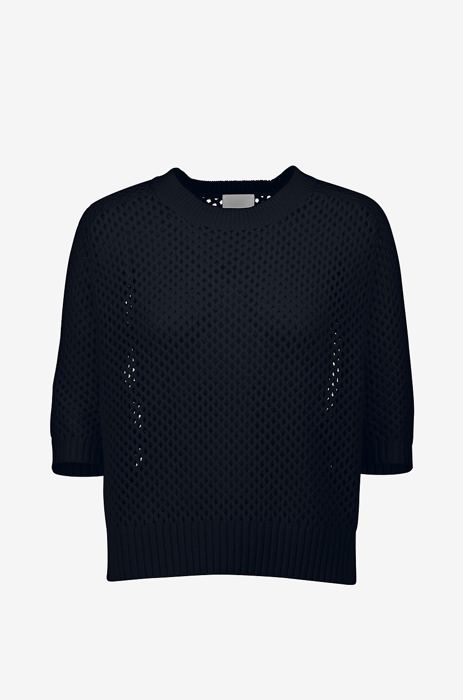 Netz-Pullover mit 3/4-Ärmeln aus Wolle und Kaschmir