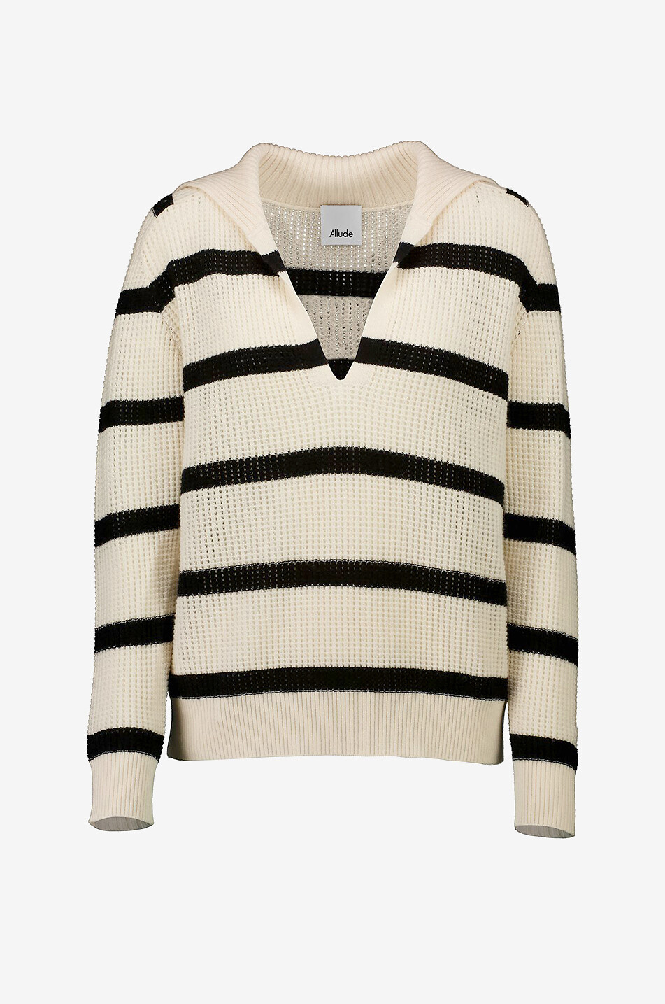 Weiter gestreifter Kaschmir-Polopullover