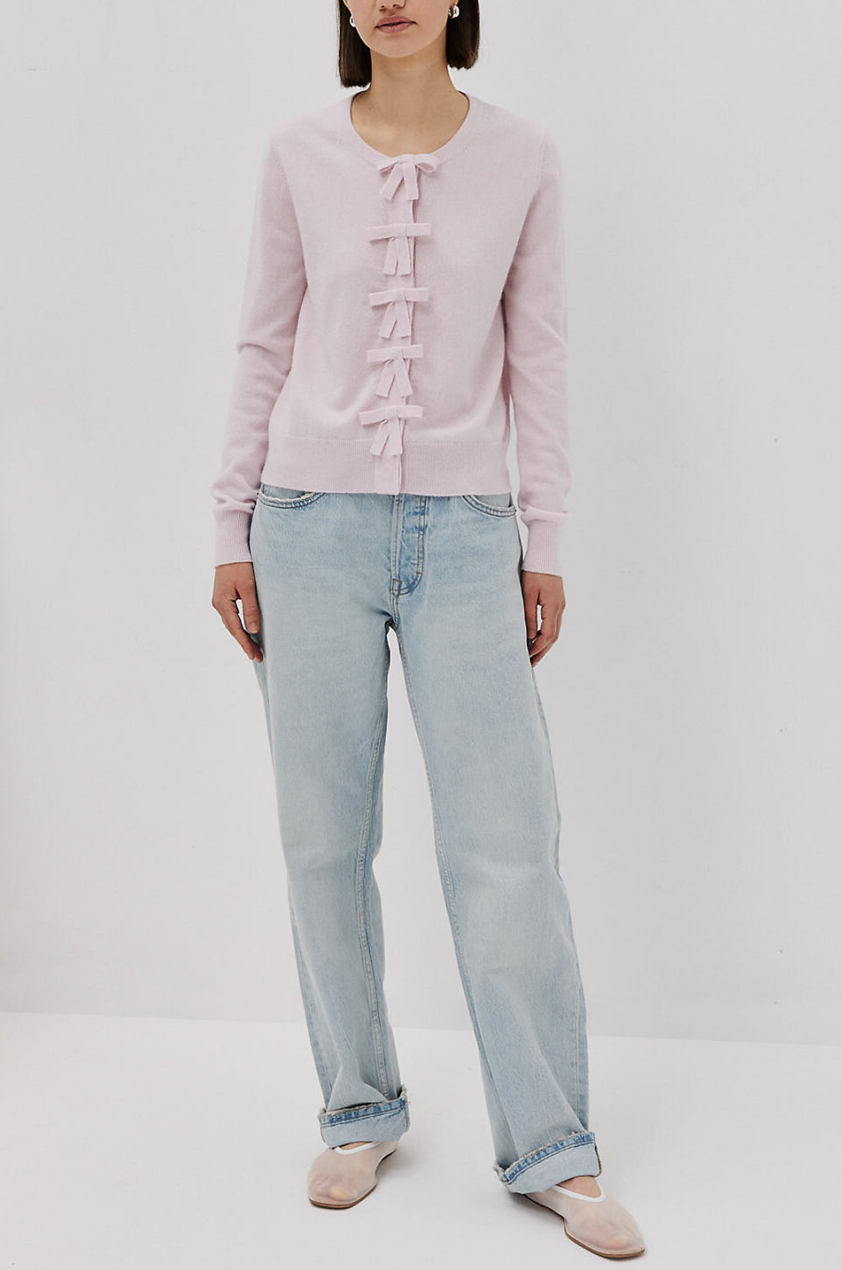 ALLUDE Cardigan aus Kaschmir mit Schleifen Damen HELLROSA 3