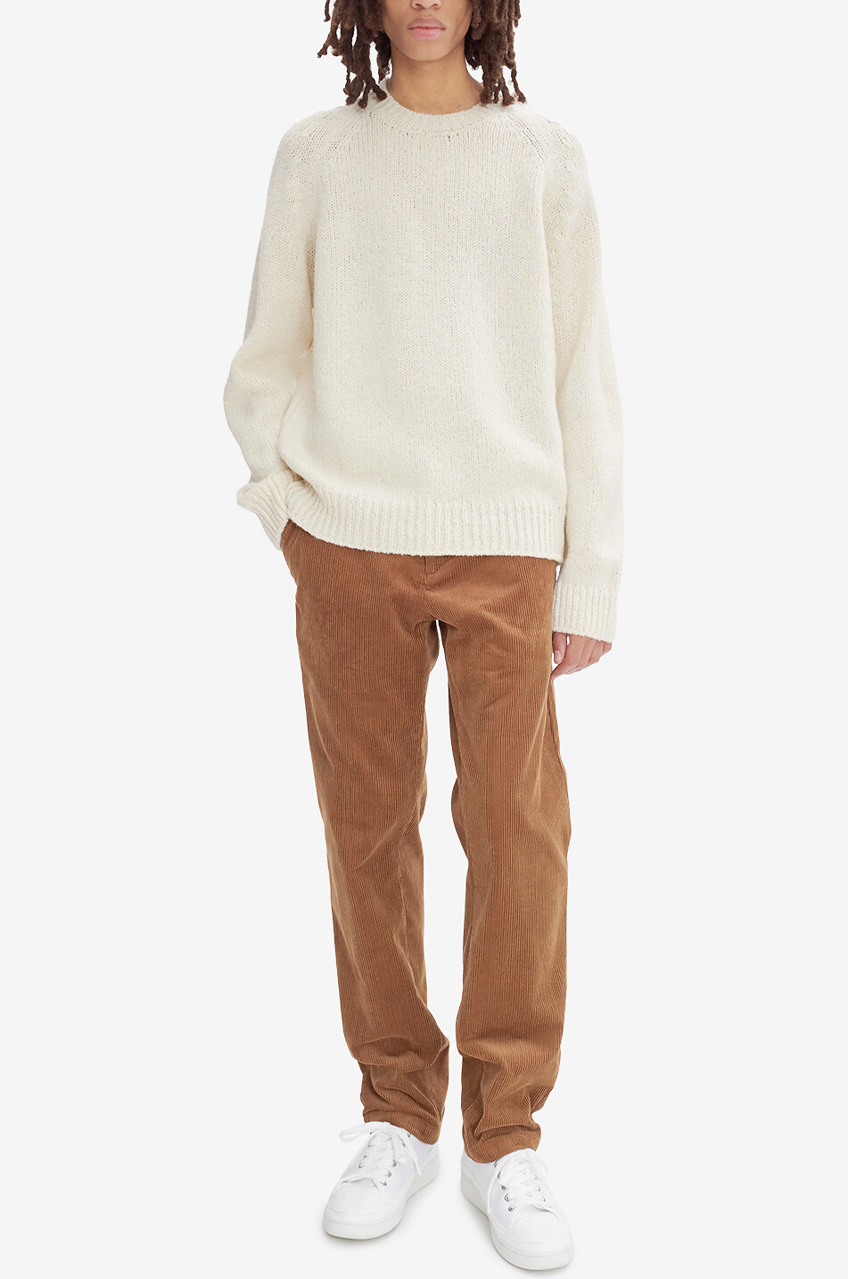 Pullover mit Rundhalsausschnitt aus Wolle Harris