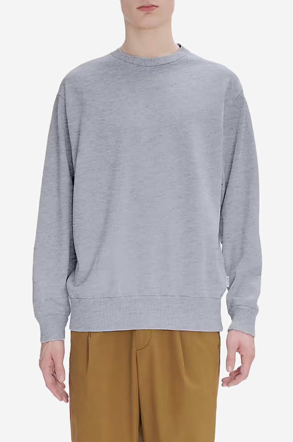 Rundhalssweatshirt aus Baumwolle Boxy Tab
