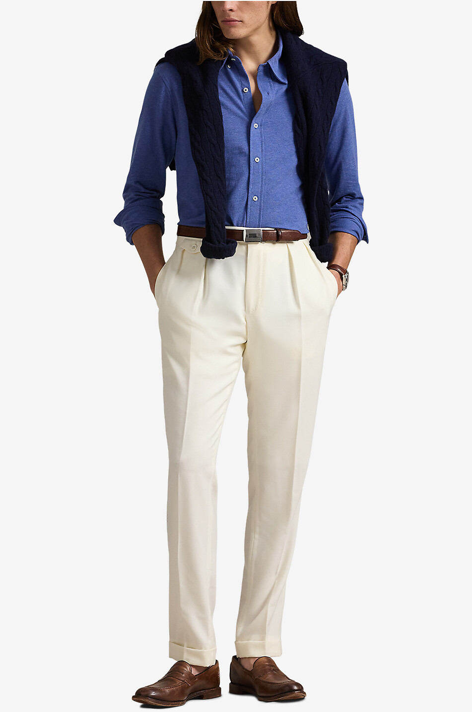 POLO RALPH LAUREN Hemd aus Baumwollpiqué Featherweight Herren DUNKEL BLAU 4