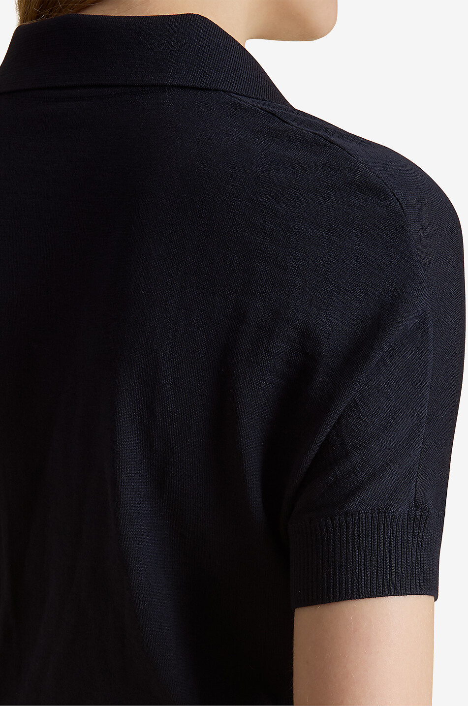 KHAITE Polo à manches courtes en laine Morgane Femme BLEU FONCE 6