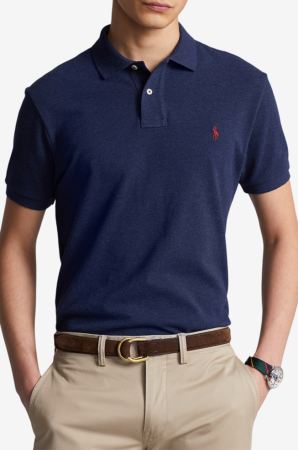 POLO RALPH LAUREN Polohemd aus Baumwollpiqué mit Pony-Stickerei Custom Slim Fit Herren BLAU 2